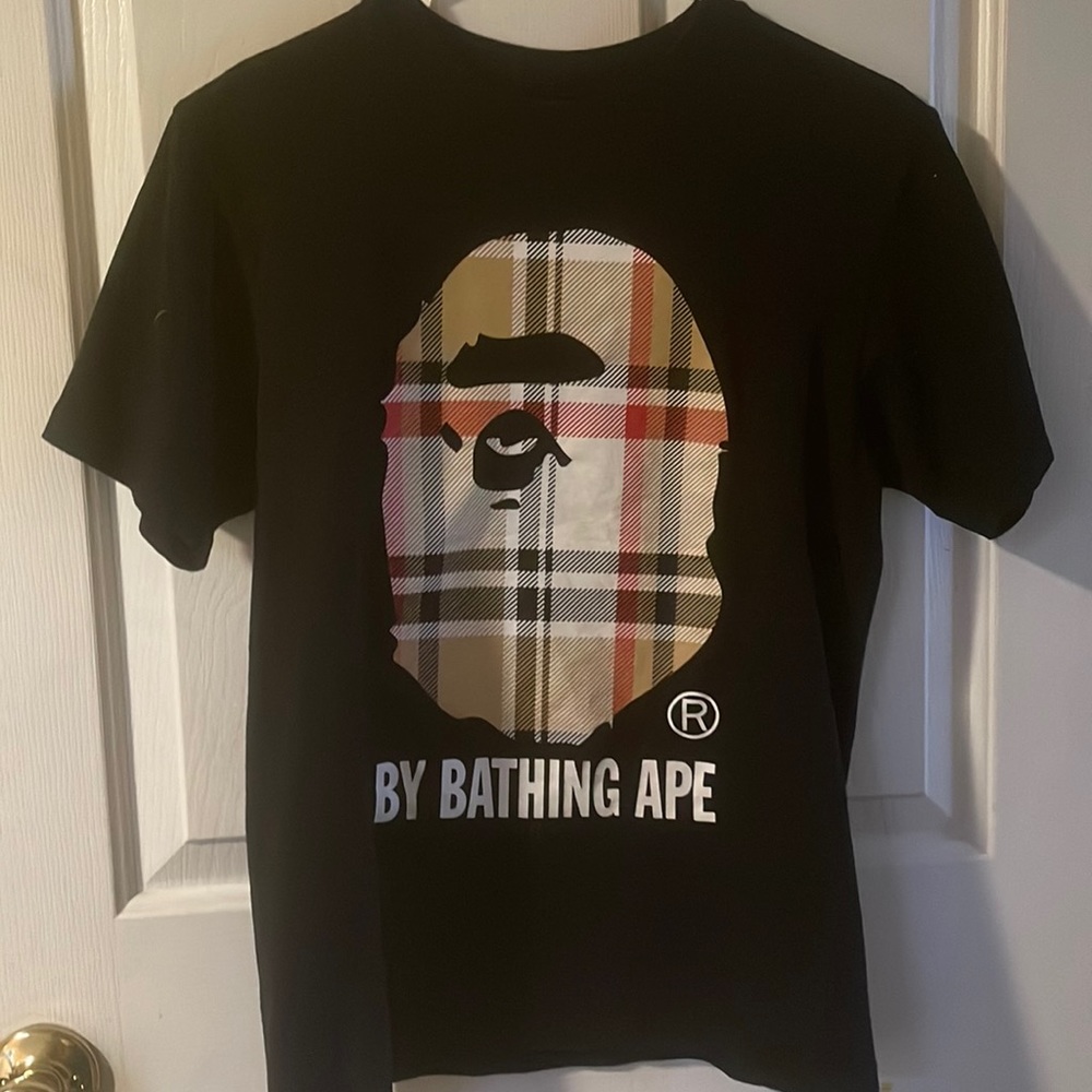 Bathing ape Burberry style shirt